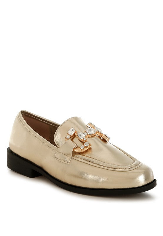 Dendron Diamante Horsebit Metallic Loafers - 1985 the VAULT Boutique