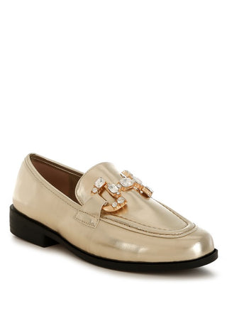 Dendron Diamante Horsebit Metallic Loafers - 1985 the VAULT Boutique