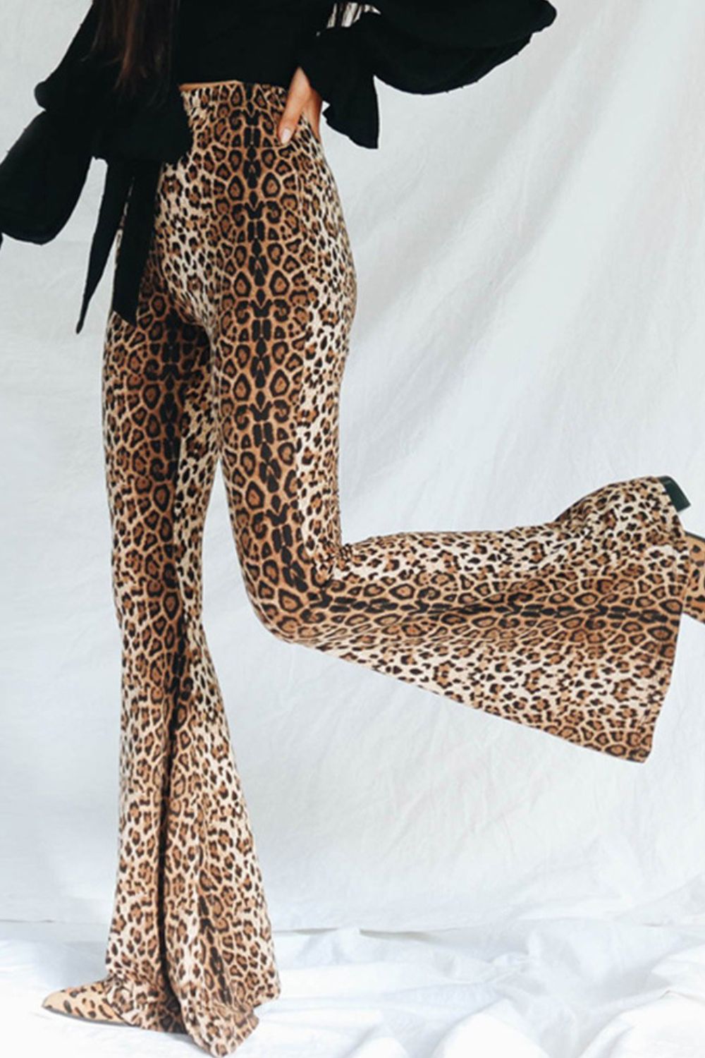 Leopard Print Flare Leg Pants - 1985 the VAULT Boutique