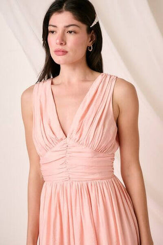 Mittoshop Ruched V-Neck Sleeveless Midi Dress - 1985 the VAULT Boutique