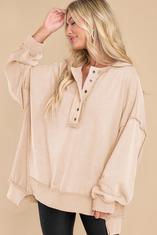 Exposed Seam Long Sleeve Sweatshirt - 1985 the VAULT Boutique