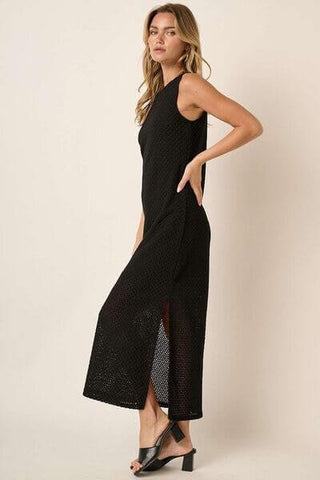 Mittoshop Side Slit Round Neck Sleeveless Dress - 1985 the VAULT Boutique