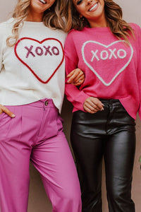 XOXO Round Neck Drop Shoulder Sweater - 1985 the VAULT Boutique