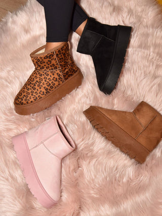 WILD DIVA Thermal Furry Leopard Platform Booties - 1985 the VAULT Boutique