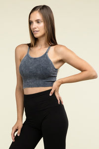 Basic Washed Ribbed Seamless Cropped Cami Top - 1985 the VAULT Boutique