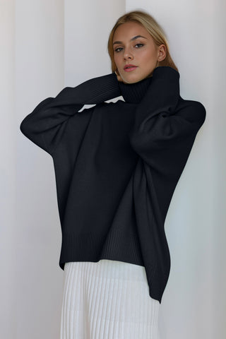 Basic Bae Turtleneck Dropped Shoulder Long Sleeve Sweater - 1985 the VAULT Boutique