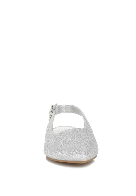 Giora Glitter Slingback Flat Sandals - 1985 the VAULT Boutique