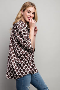 LIGHT SATIN PRINT BUTTON DOWN SHIRT - 1985 the VAULT Boutique