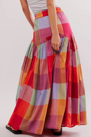 Color Block Elastic Waist Maxi Skirt - 1985 the VAULT Boutique