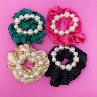 Pearl & Satin Scrunchie Set - 1985 the VAULT Boutique