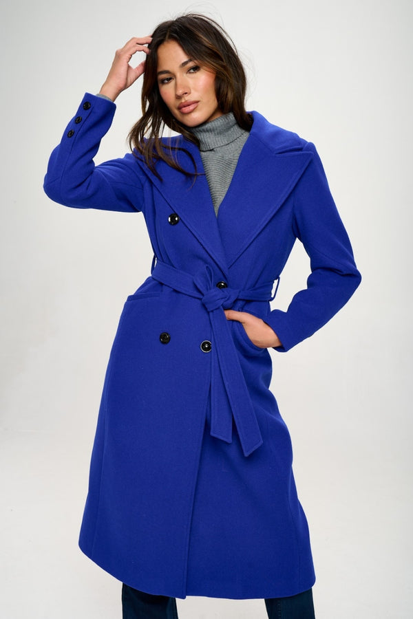 Coalition LA Double-Breasted Longline Coat with Belt - 1985 the VAULT Boutique