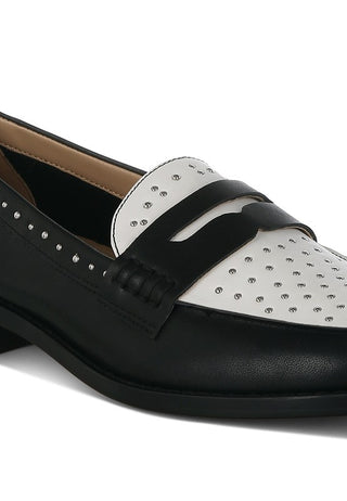 Raisa Stud Embellished Penny Loafers - 1985 the VAULT Boutique