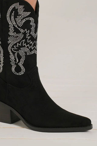 Beast Fashion Rhinestone Detail Point Toe Boots - 1985 the VAULT Boutique