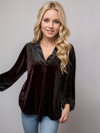 V-Neck Three-Quarter Sleeve Blouse - 1985 the VAULT Boutique