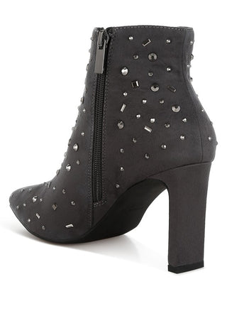 Sakura Diamante Embellished Microfiber Boots - 1985 the VAULT Boutique