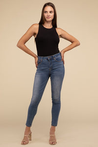 Basic Boat Neck Sleeveless Padded Bodysuit - 1985 the VAULT Boutique