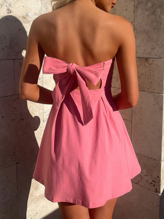 Devine Bow Back Tube Mini Dress - 1985 the VAULT Boutique