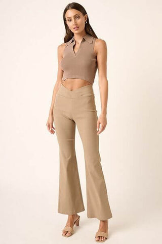 Mittoshop Surplice V Waist Flare Pants - 1985 the VAULT Boutique