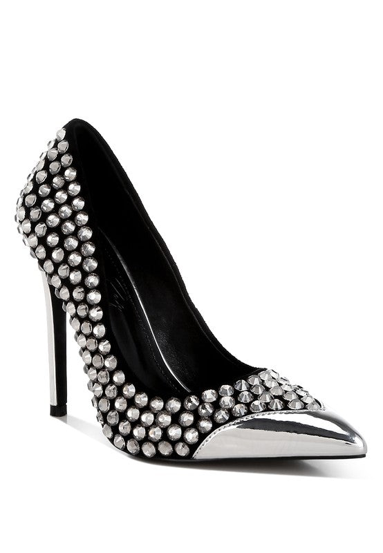 Super Fan Diamante Embellished Stiletto Pumps - 1985 the VAULT Boutique