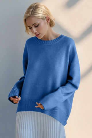 Basic Bae Round Neck Dropped Shoulder Sweater - 1985 the VAULT Boutique