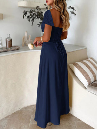 Devine Sweetheart Neck Short Sleeve Maxi Dress - 1985 the VAULT Boutique