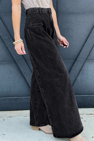 High Rise Wide Leg Jeans with Pockets - 1985 the VAULT Boutique