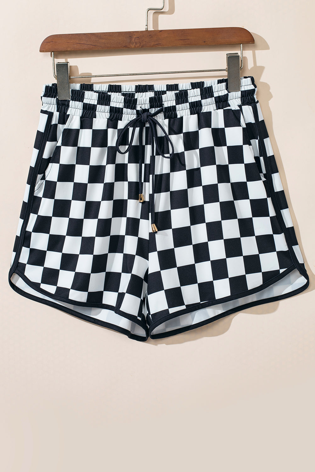 Drawstring Checkered Shorts with Pockets - 1985 THE VAULT