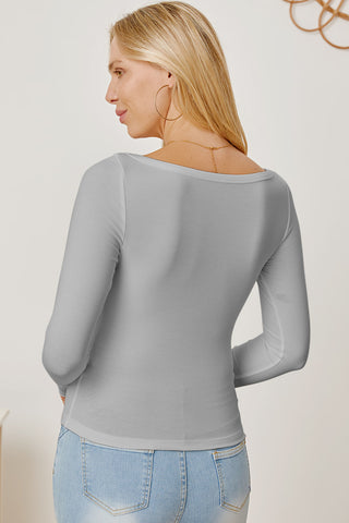 Square Neck Long Sleeve T-Shirt - 1985 the VAULT Boutique