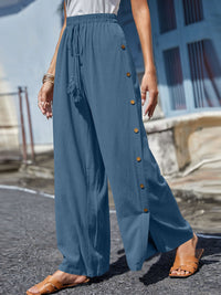 Full Size Tassel Wide Leg Pants - 1985 the VAULT Boutique