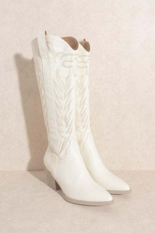 SAMARA-EMBROIDERY WESTERN KNEE HIGH BOOTS - 1985 the VAULT Boutique