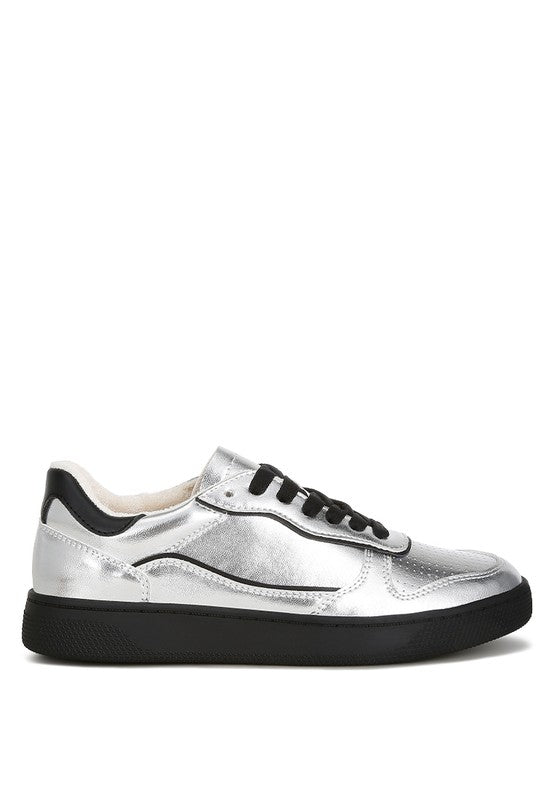 Kyniska Metallic Faux Leather Everyday Sneakers - 1985 the VAULT Boutique