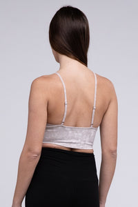 Washed Ribbed Bra Padded Tank Top - 1985 the VAULT Boutique