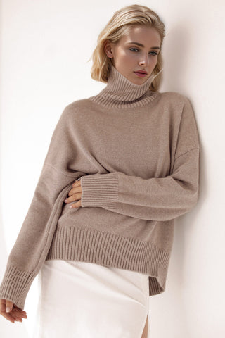 Basic Bae Turtleneck Dropped Shoulder Long Sleeve Sweater - 1985 the VAULT Boutique