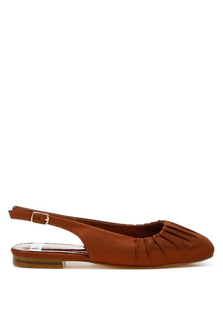 Cheeni Satin Square Toe Flat Slingbacks - 1985 the VAULT Boutique