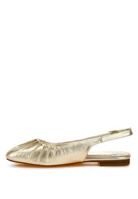 Berni Metallic Square Toe Flat Slingbacks - 1985 the VAULT Boutique