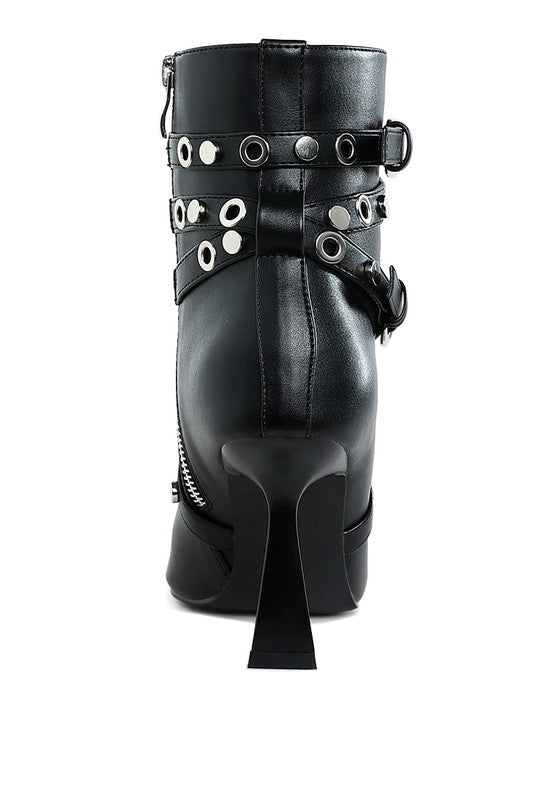 Jaunts Eyelets & Studs Harness Heel Boots - 1985 the VAULT Boutique