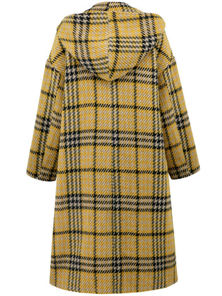 Plaid Double-Breasted Long Sleeve Longline Coat - 1985 the VAULT Boutique