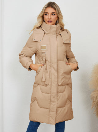 Long Sleeve Longline Hooded Winter Coat - 1985 the VAULT Boutique