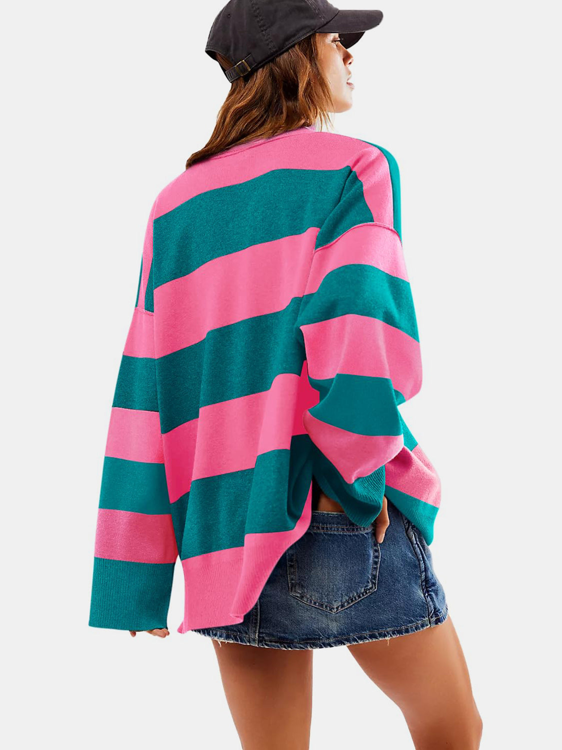 Color Block Half Zip Long Sleeve Sweater - 1985 the VAULT Boutique