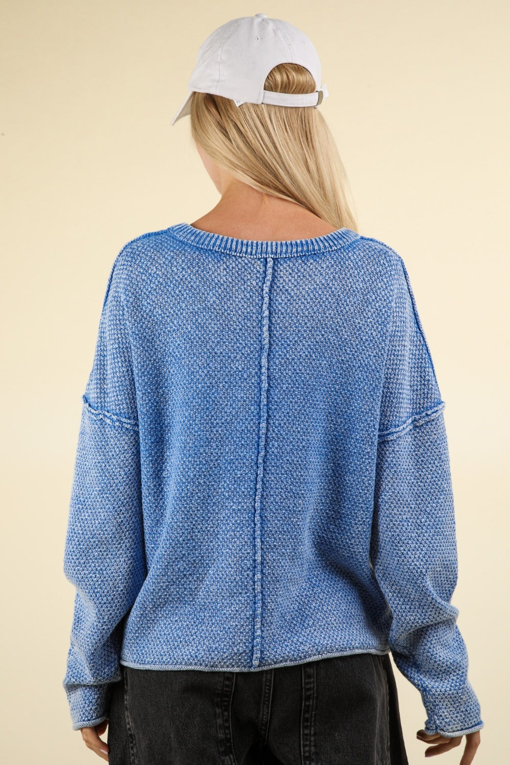 VERY J Mineral Washed Exposed Seam Sweater - 1985 the VAULT Boutique