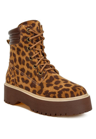 Ujola High Ankle Leopard Print Suede Boots - 1985 the VAULT Boutique