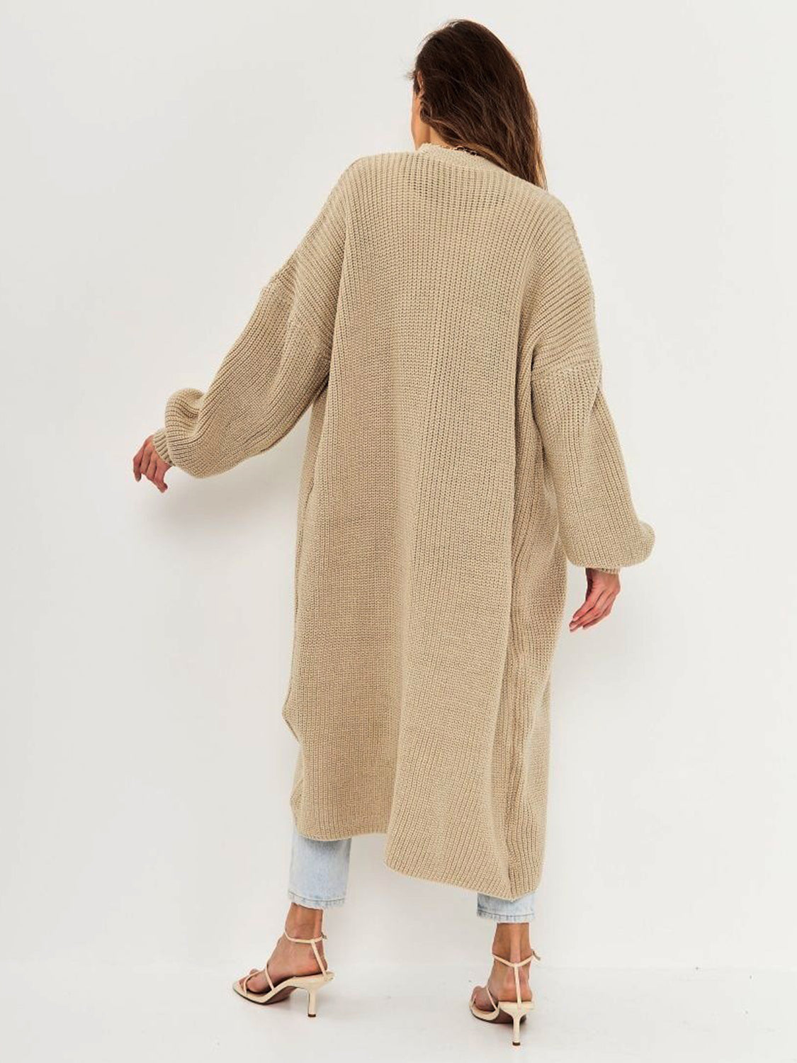 Open Front Long Sleeve Longline Cardigan - 1985 the VAULT Boutique