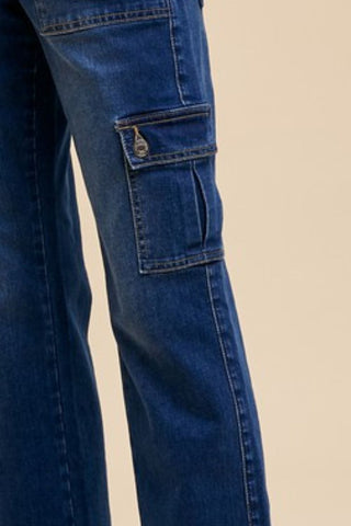 Annie Wear Straight Leg Jeans with Cargo Pockets - 1985 the VAULT Boutique