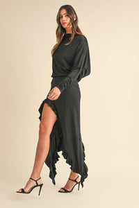 Mable Backless Asymmetric Ruffle Hem Dress - 1985 the VAULT Boutique