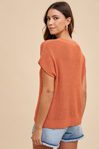 Annie Wear Round Neck Short Sleeve Sweater - 1985 the VAULT Boutique