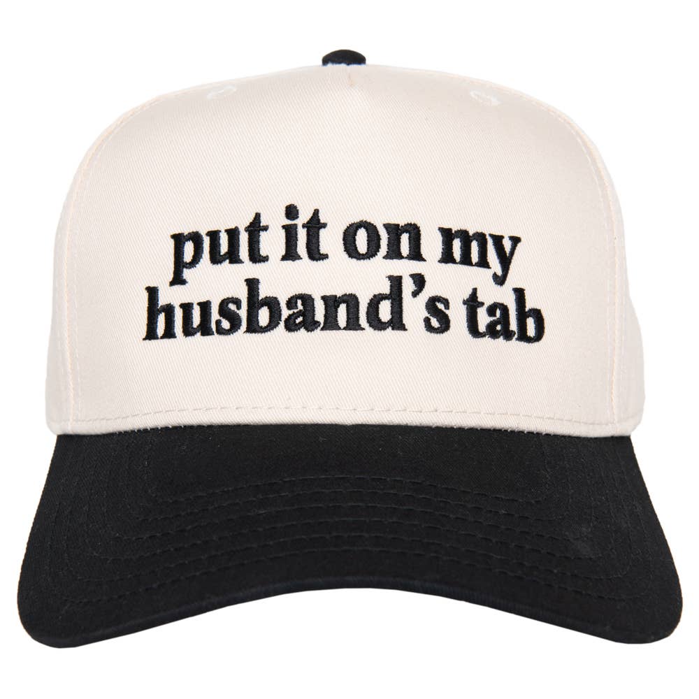 Put It On My Husband's Tab Mother's Day Two-Toned Vintage Hat