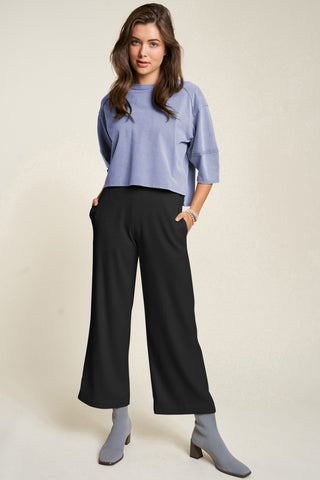 Davi & Dani Wide Leg Mid-Rise Pants - 1985 the VAULT Boutique