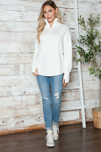 Half Zip Long Sleeve Knit Top - 1985 the VAULT Boutique