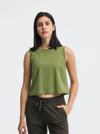 Millennia Round Neck Cropped Active Tank - 1985 the VAULT Boutique