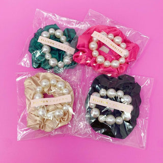 Pearl & Satin Scrunchie Set - 1985 the VAULT Boutique